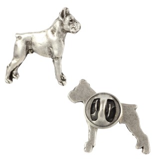 Bokser pin posrebrzony Art-Dog